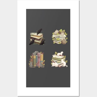Cute animals and books Posters and Art